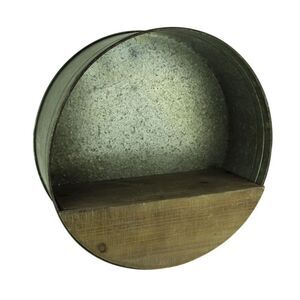 Rustic Farmhouse Metal Ring Round Wall Shelf